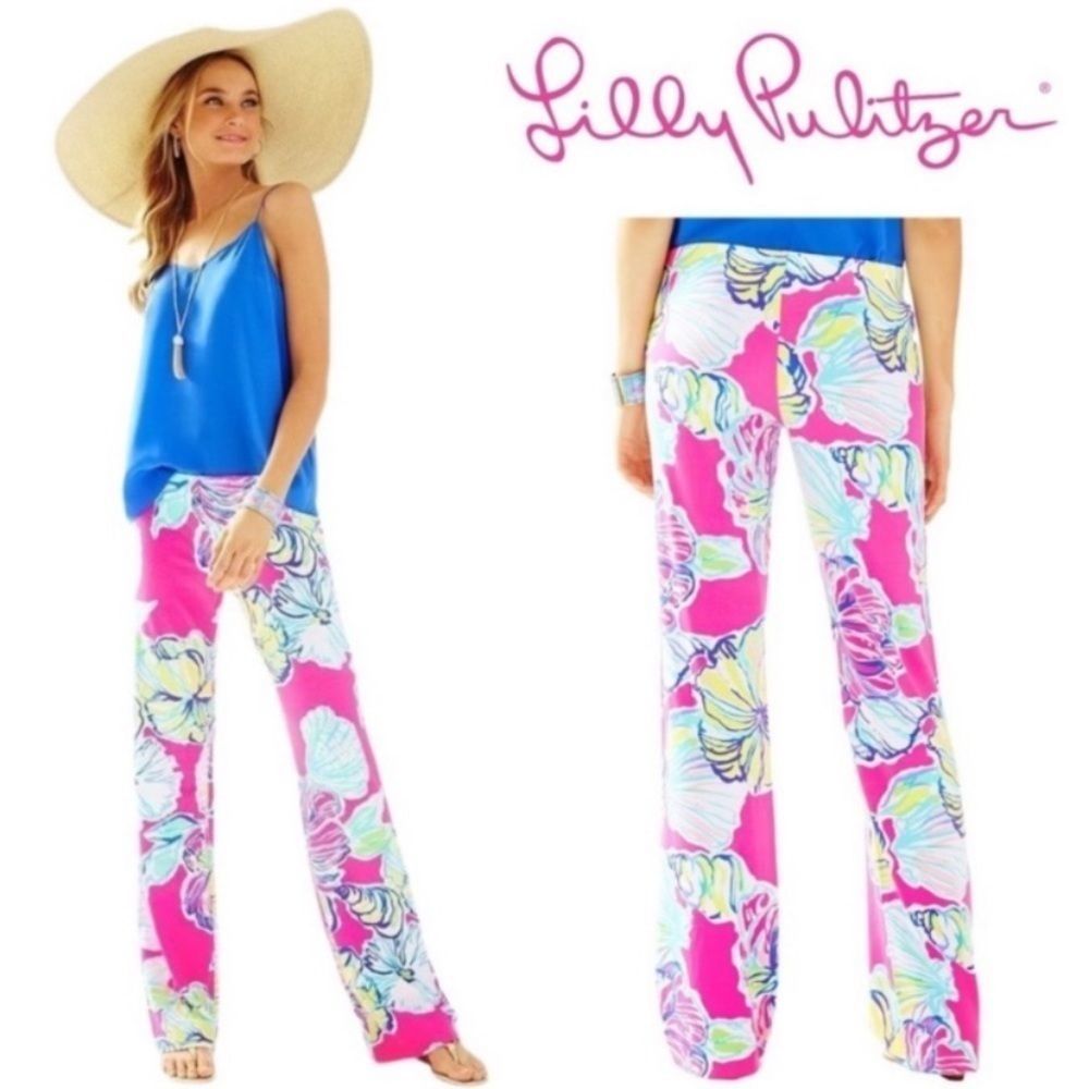 Pre loved! LILLY PULITZER Georgia May Palazzo Pants In Ride The Wave - Picture 4 of 10